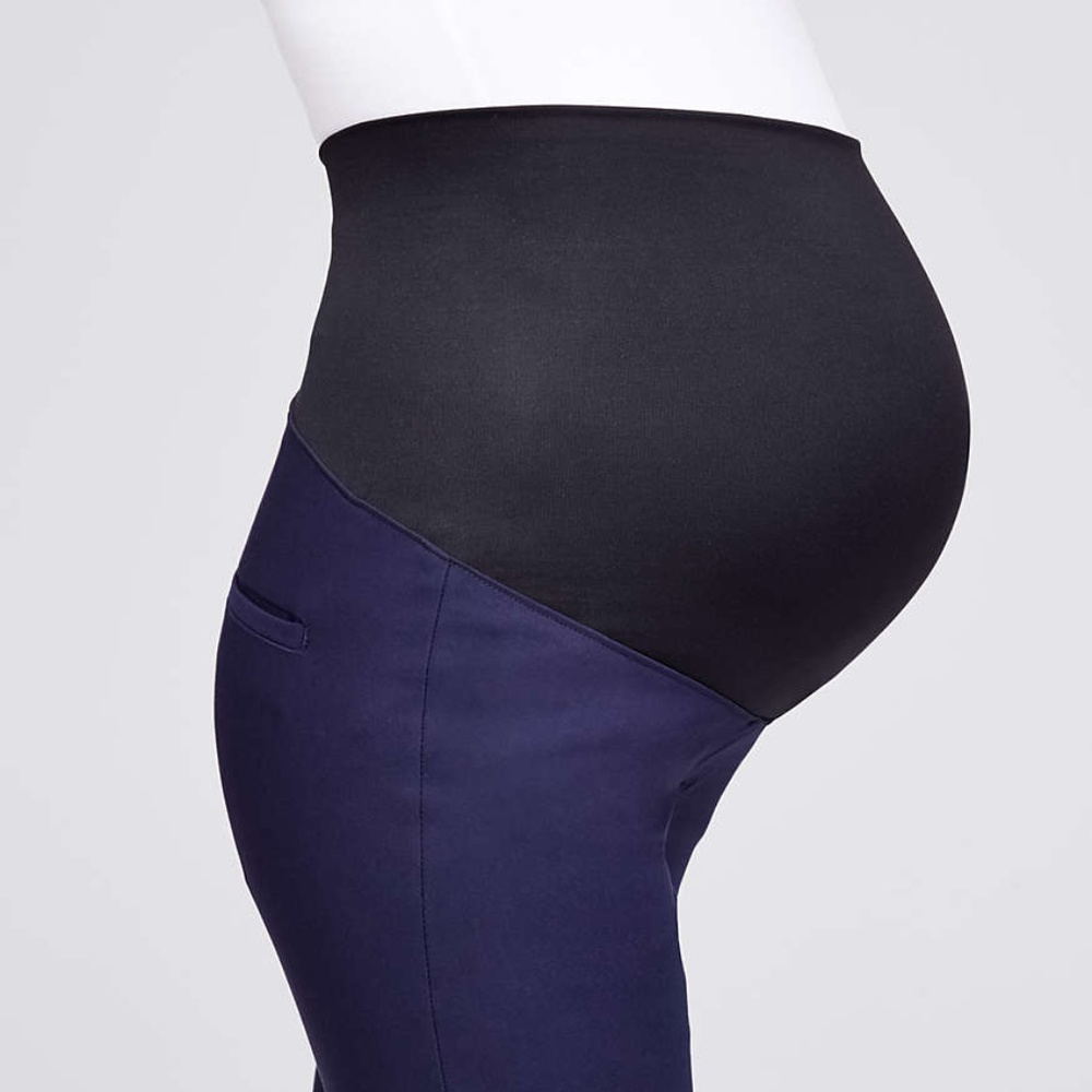 LOFT Petite Maternity Skinny Ankle Pants – Black | Size 8PM | Stretch Belly Pane - Picture 3 of 3